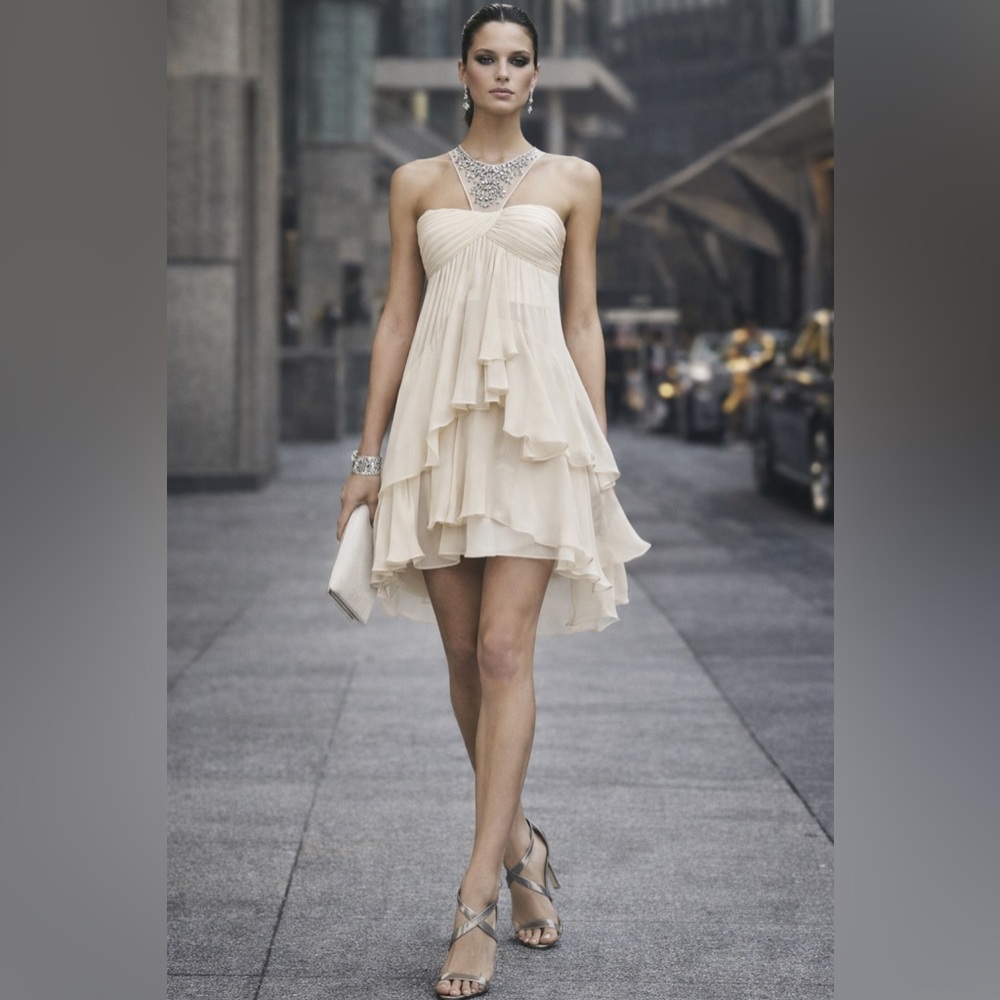 BCBGMAXAZRIA Joyce Silk Dress – Vanilla